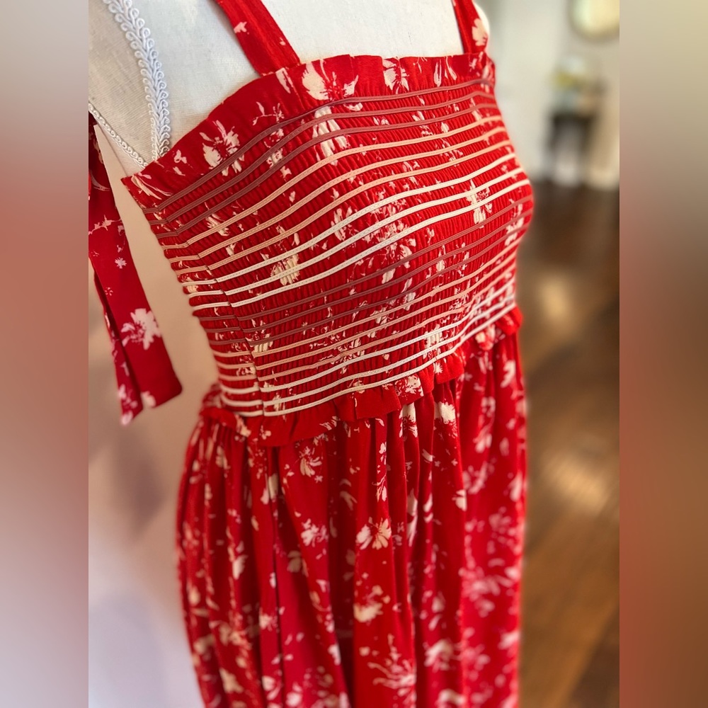 Free People Color my World Jumpsuit in red currant combo, size XS, NWT - Picture 2 of 6